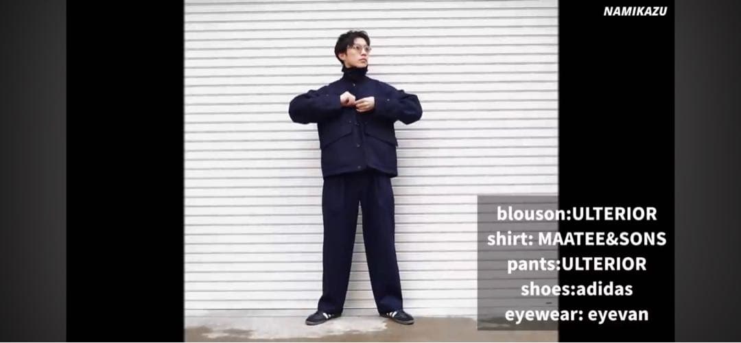 スーツ ULTERIOR WOOL LIGHT MELTON WIDE PANTS