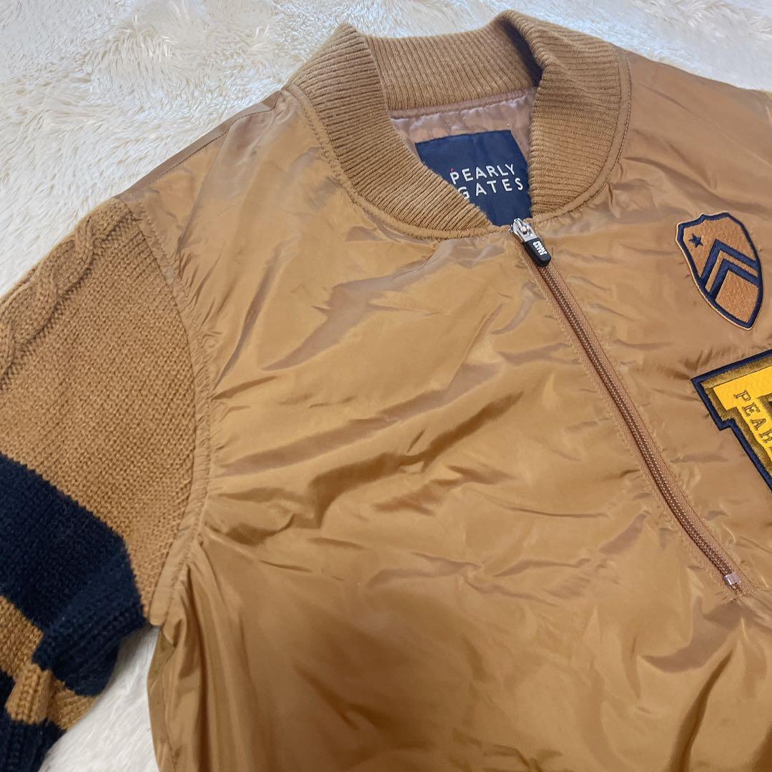 パーリーゲイツ　ハーフジップ　中綿　ブルゾン　ニット切替