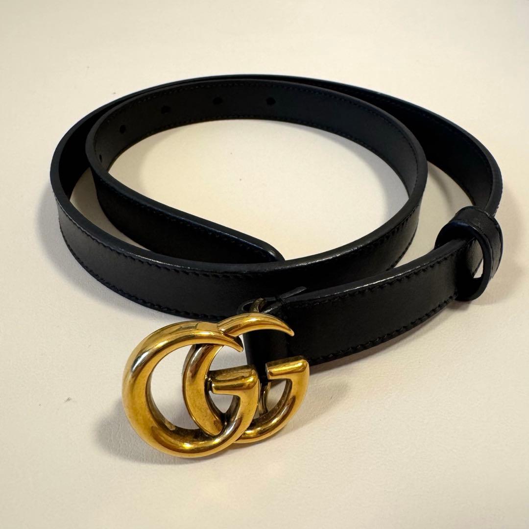 GUCCI グッチ ダブルG ベルト スリムベルト レディース