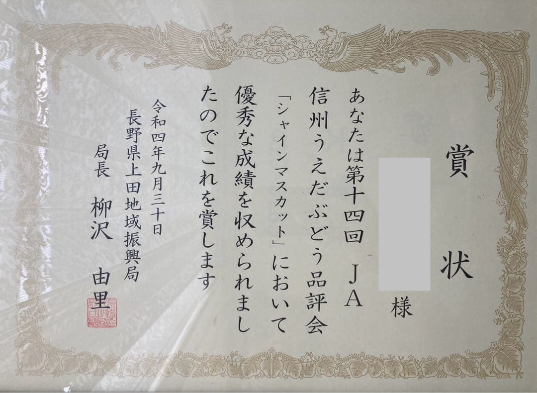 すみみナガノパープル2房、シャインマスカット2房　計4房
