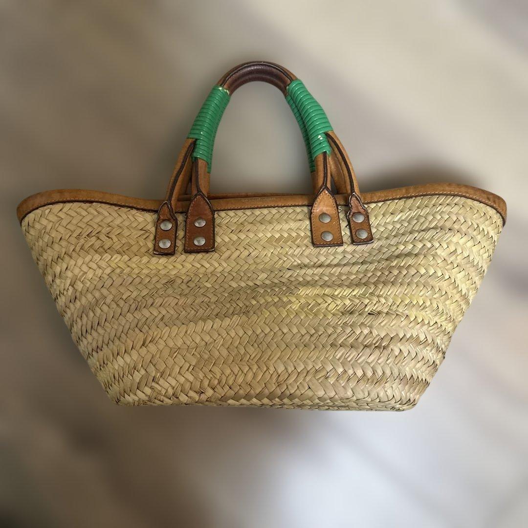 BALENCIAGA かごバッグ ナチュラル/グリーン
