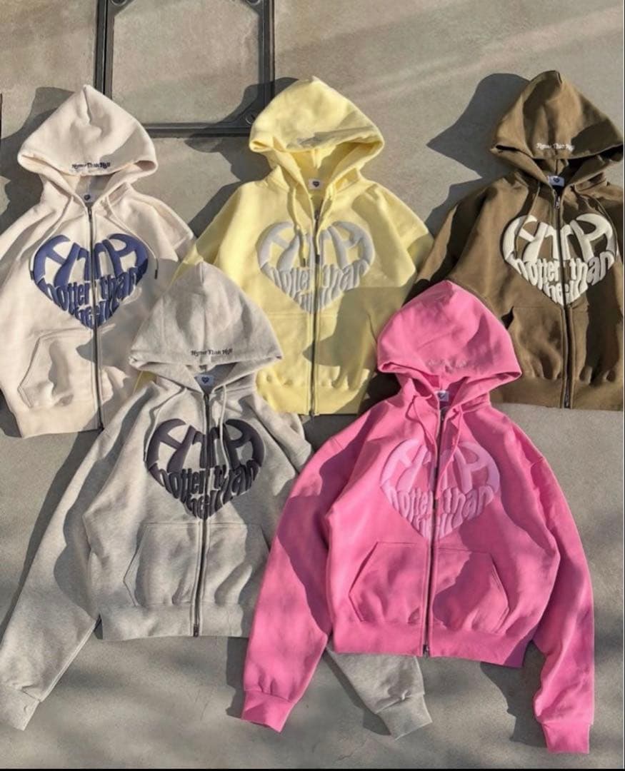 トップス HTH heart logo zip hoodie