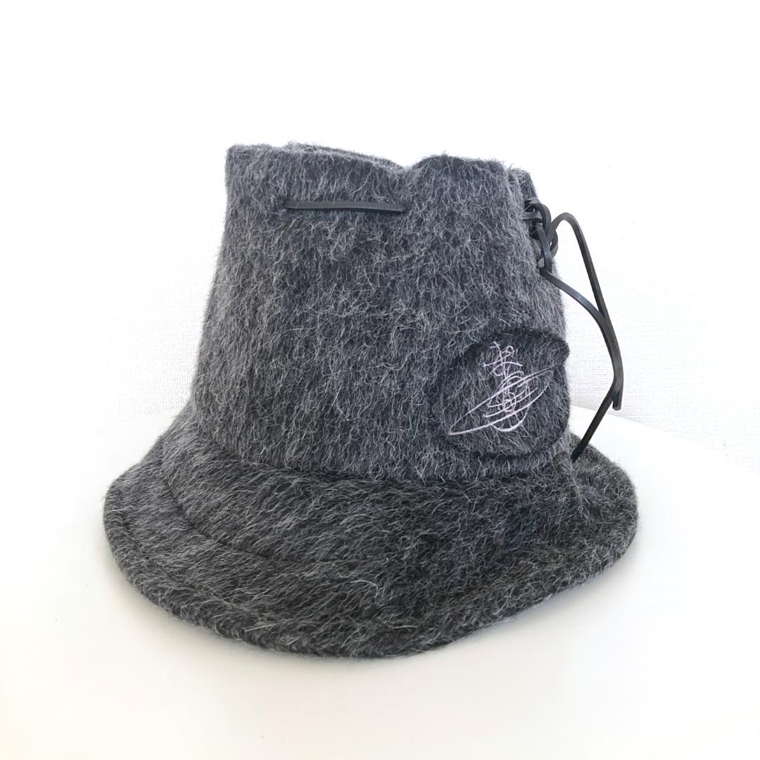 Vivienne Westwood ウールハット グレー刺繍ロゴ付き