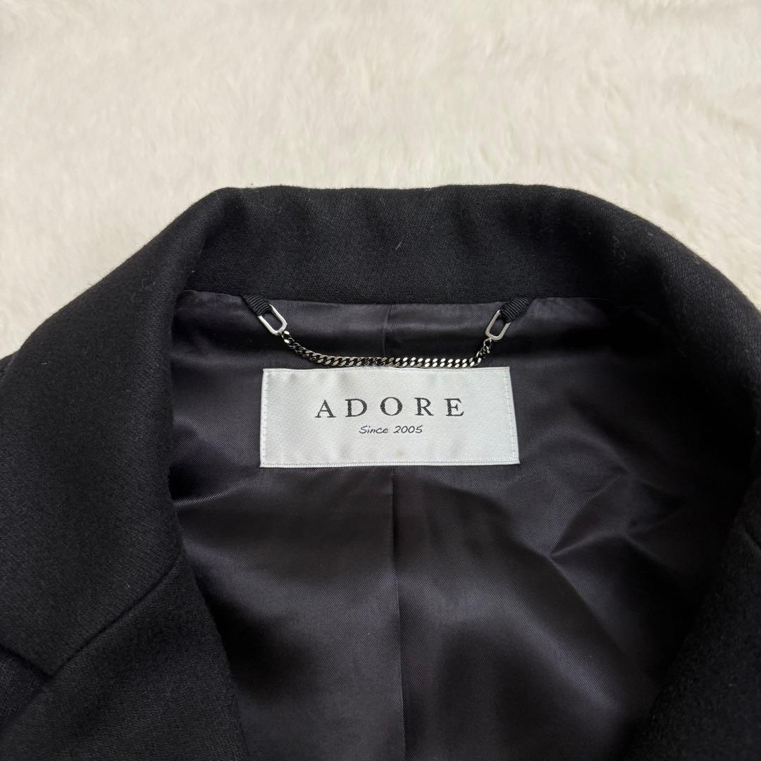 【美品】　アドーア　ショート　ジャケット　ブラック　厚手　ウール　ダブルフェイス