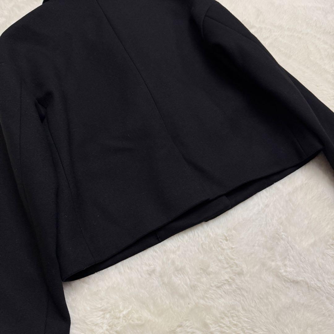 【美品】　アドーア　ショート　ジャケット　ブラック　厚手　ウール　ダブルフェイス