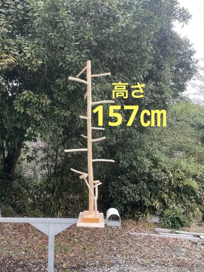 国産ヒノキ　鳥用止まり木　大型スタンド　約157センチ　中型インコ用