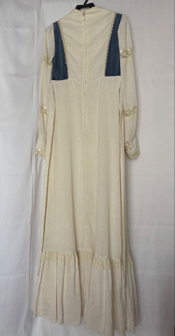 ヴィンテージ ワンピース 青 ブルー アイボリー