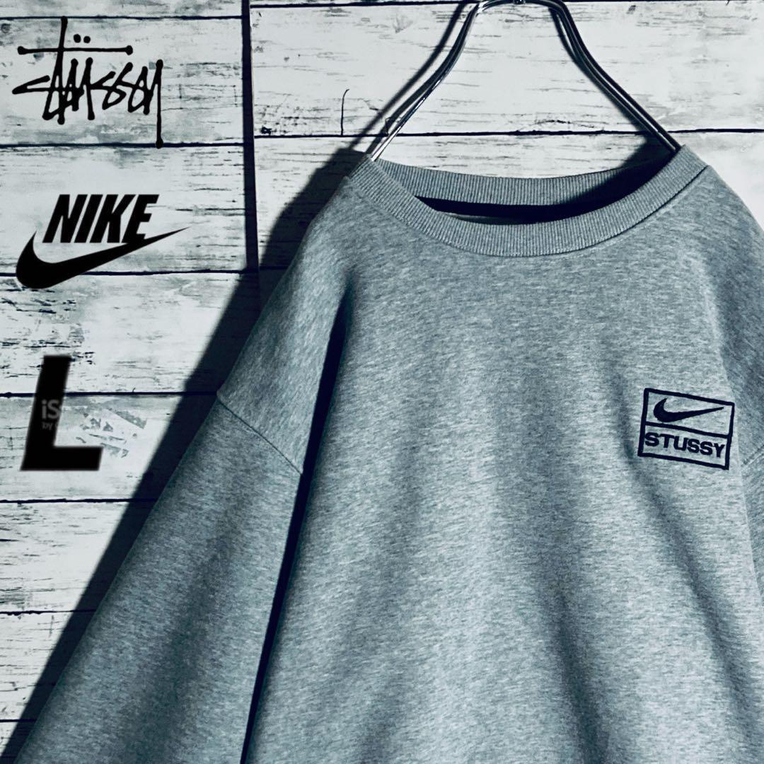 【限定コラボ】ステューシー×ナイキ☆ワンポイント刺繍ロゴ　裏起毛　2XL相当