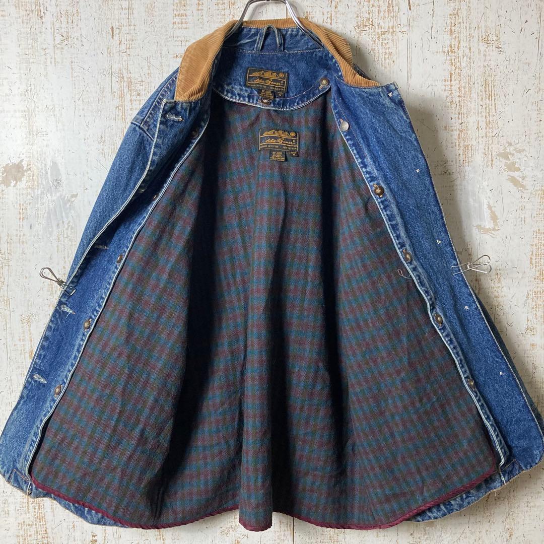 80s エディーバウアー 黒タグ デニムジャケット カバーオール アメリカ古着