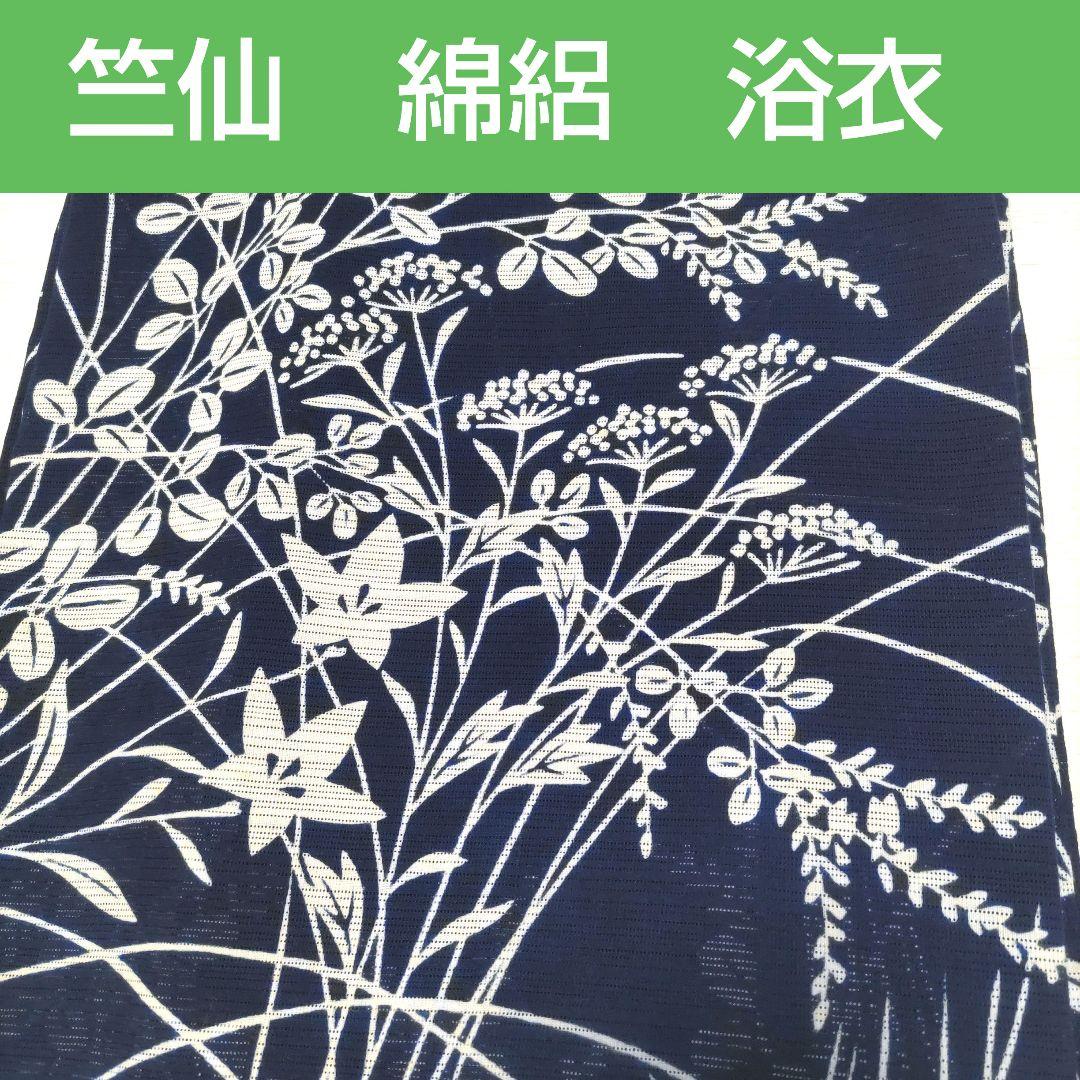 竺仙　綿絽　浴衣　木綿