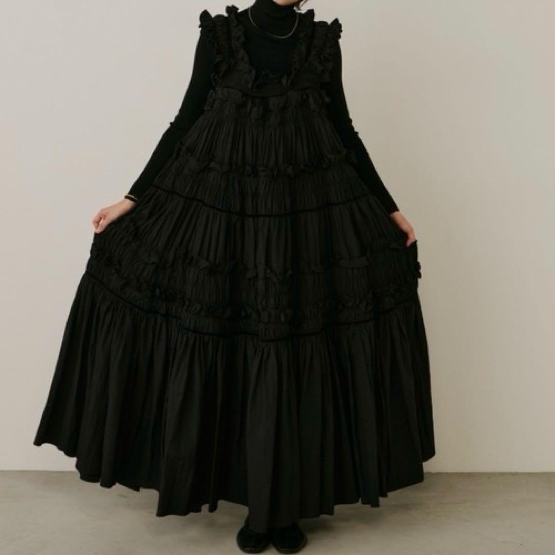 専用　新品　PERNA　ギャザーキャミフリルワンピース　フレアマキシワンピース