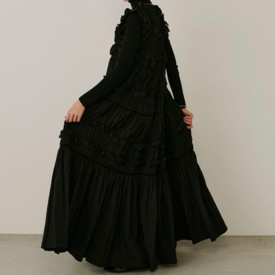 専用　新品　PERNA　ギャザーキャミフリルワンピース　フレアマキシワンピース