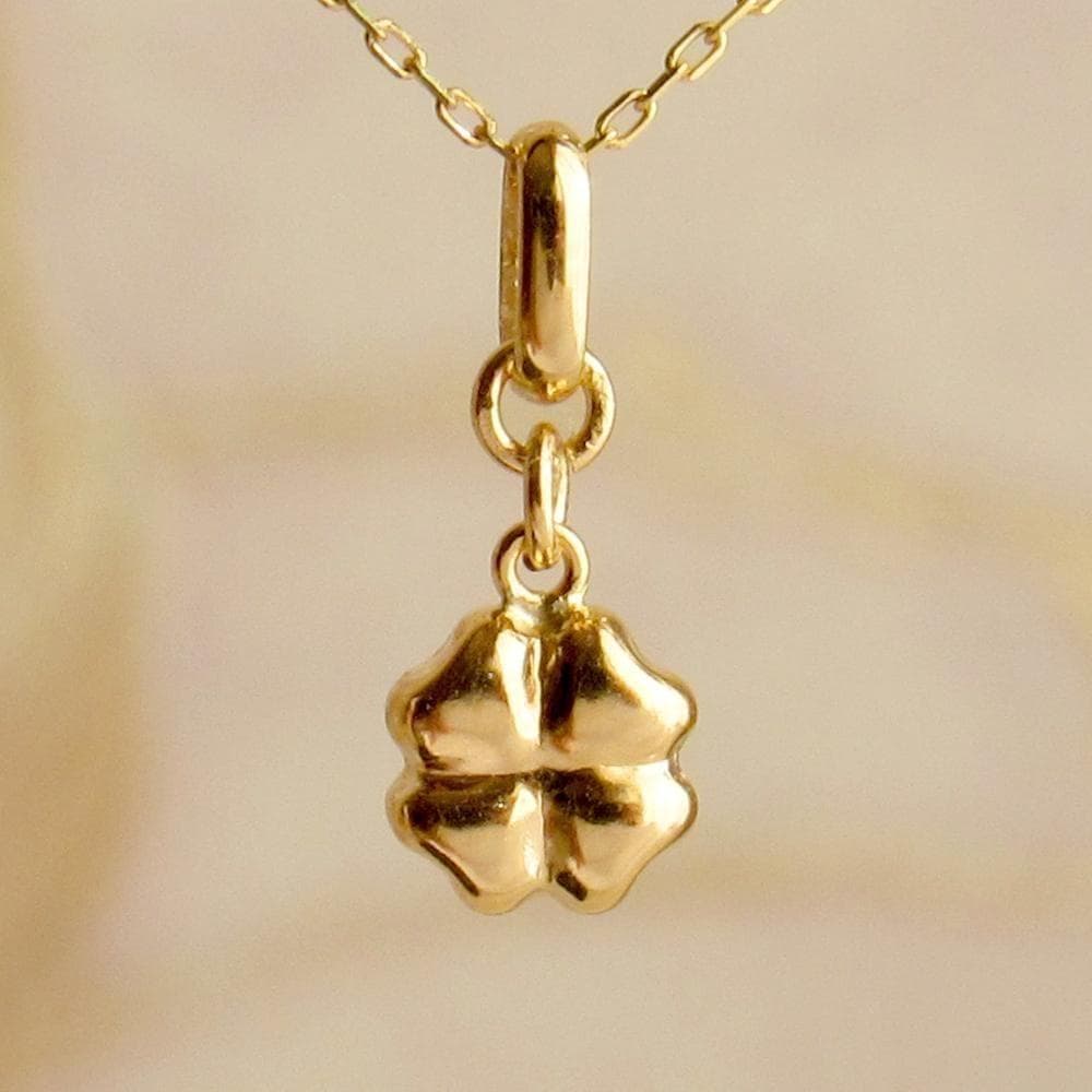 18K ネックレストップ クローバー ゴールド 四つ葉 刻印あり 純正 開運