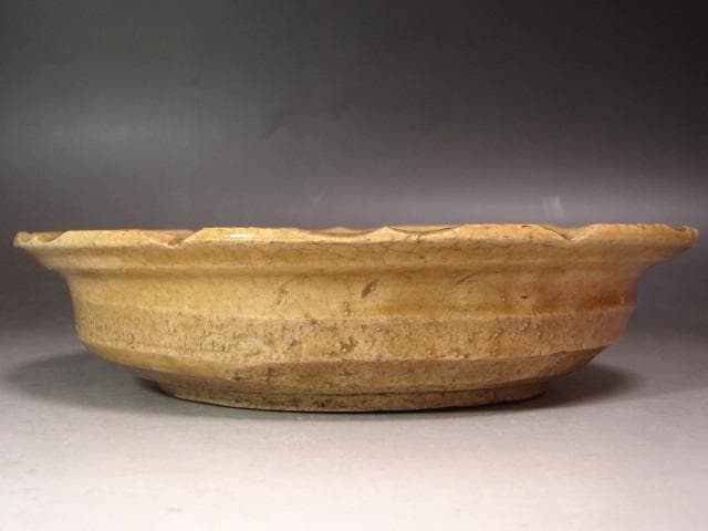 【北キツネ】☆　北大路魯山人　黄瀬戸鉢　☆y606