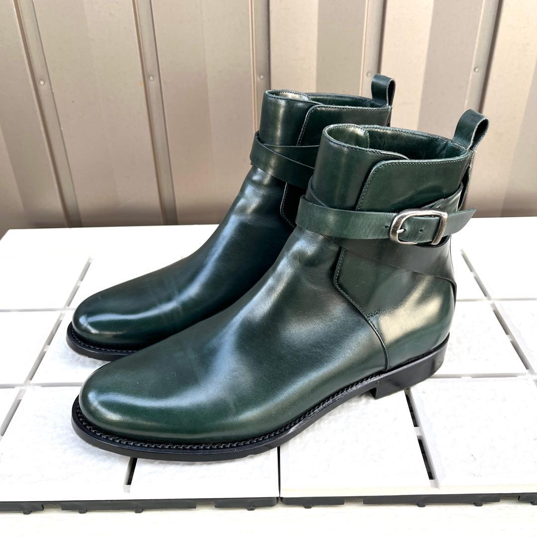 40 SARTORE ショートブーツ　グリーン　メンズ　レザー　25 緑