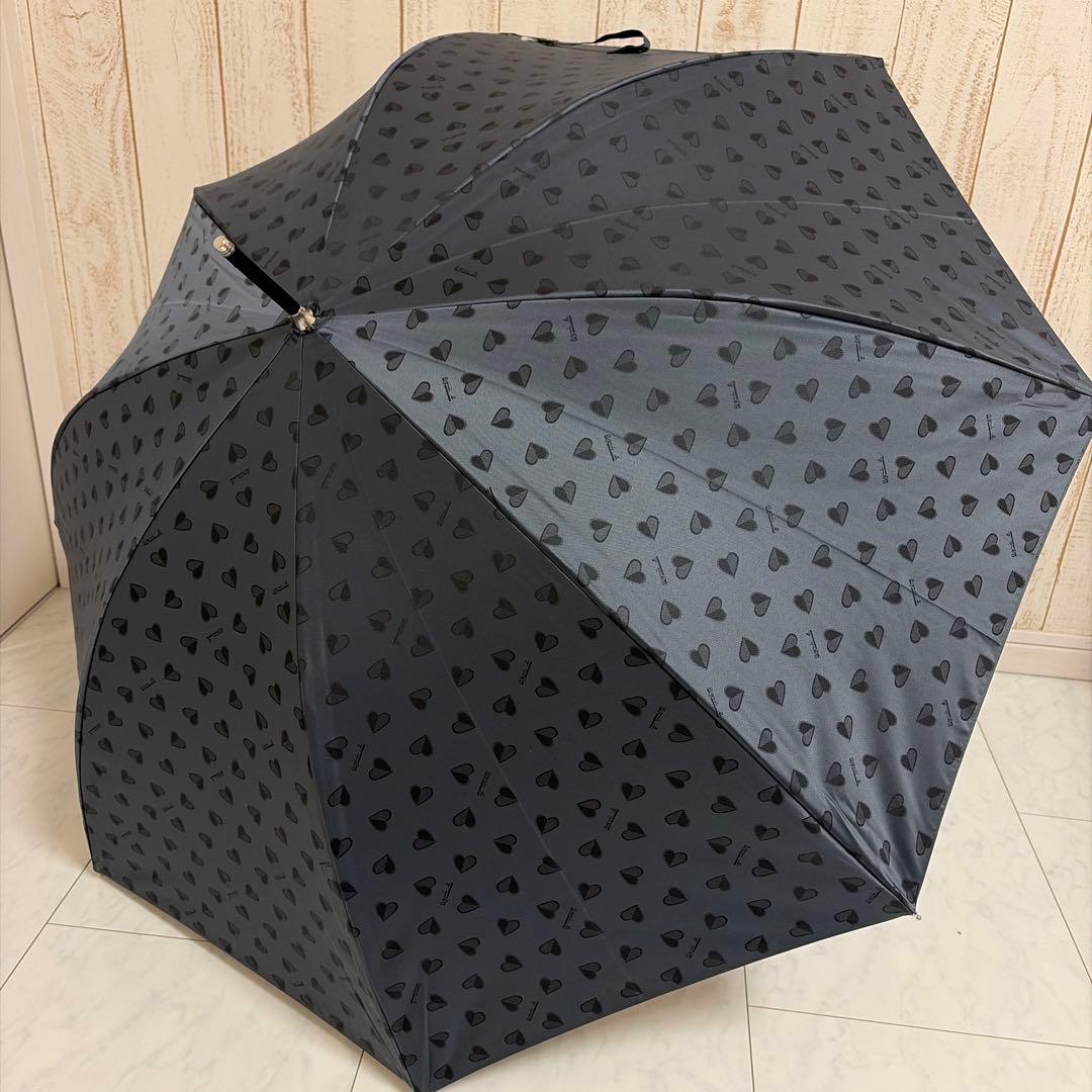 【新品未使用】agnes b. アニエスべー 長傘 雨傘 ハート柄 ブラック