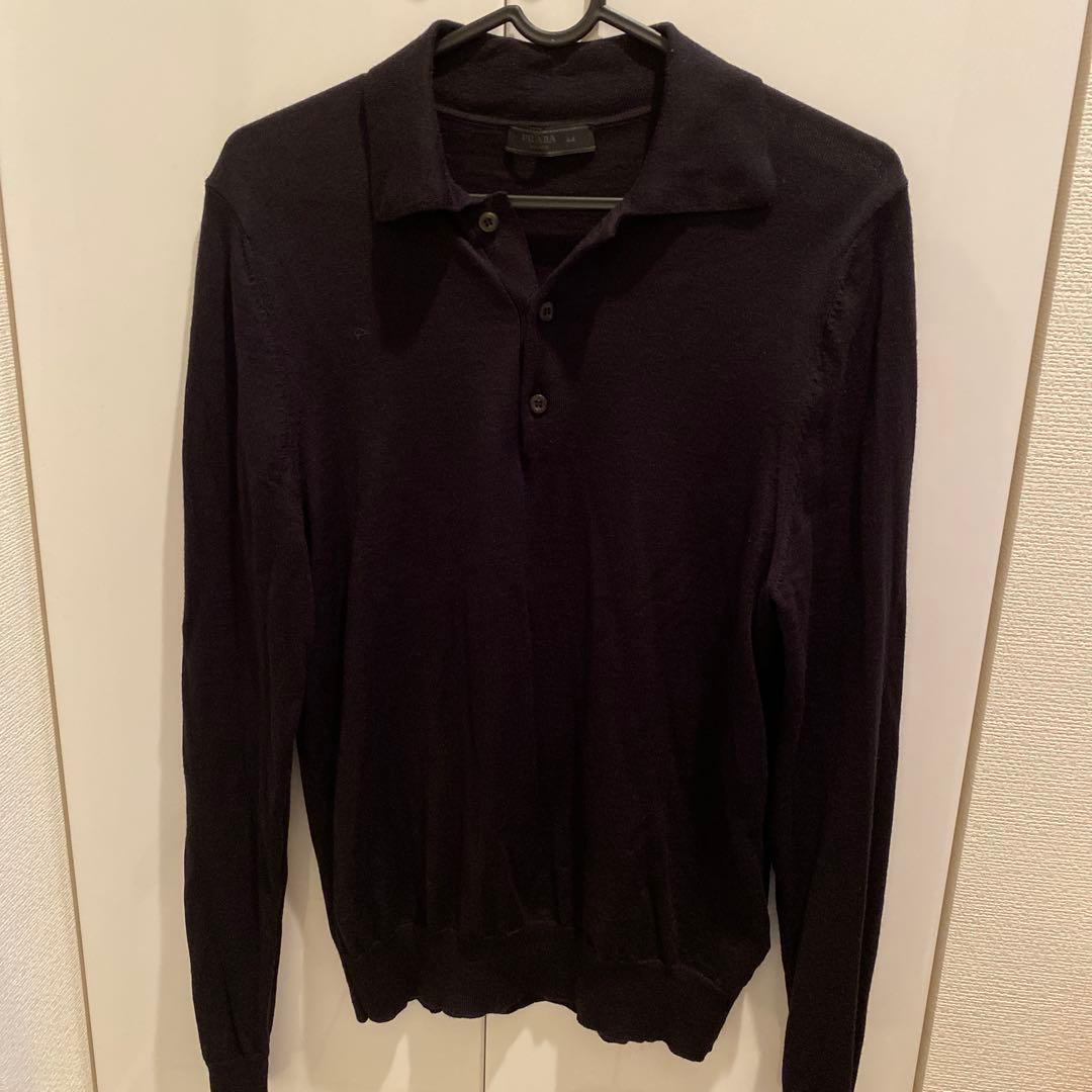 prada archive ニットポロ 黒