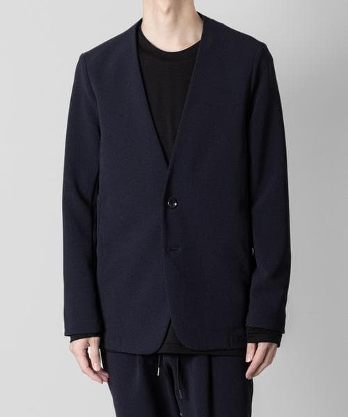 超美品 / PE ストレッチダブルクロス カラーレスジャケット / ブラック