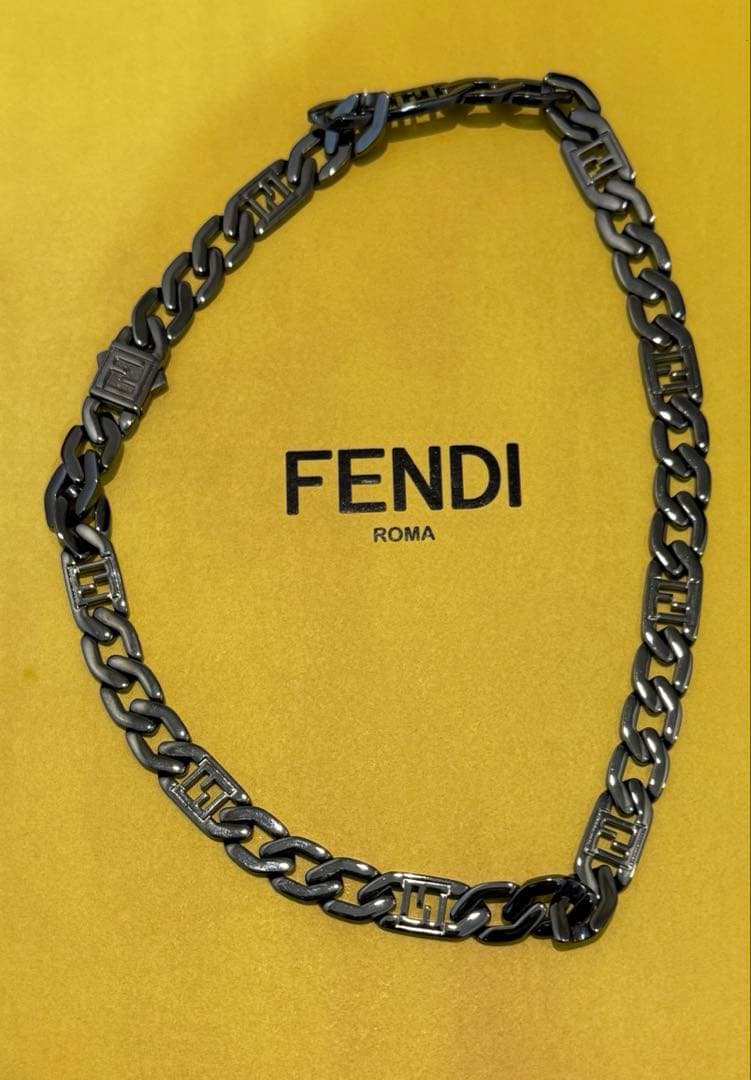FENDI フェンディ FFチェーンネックレス チョーカー ブラッククローム