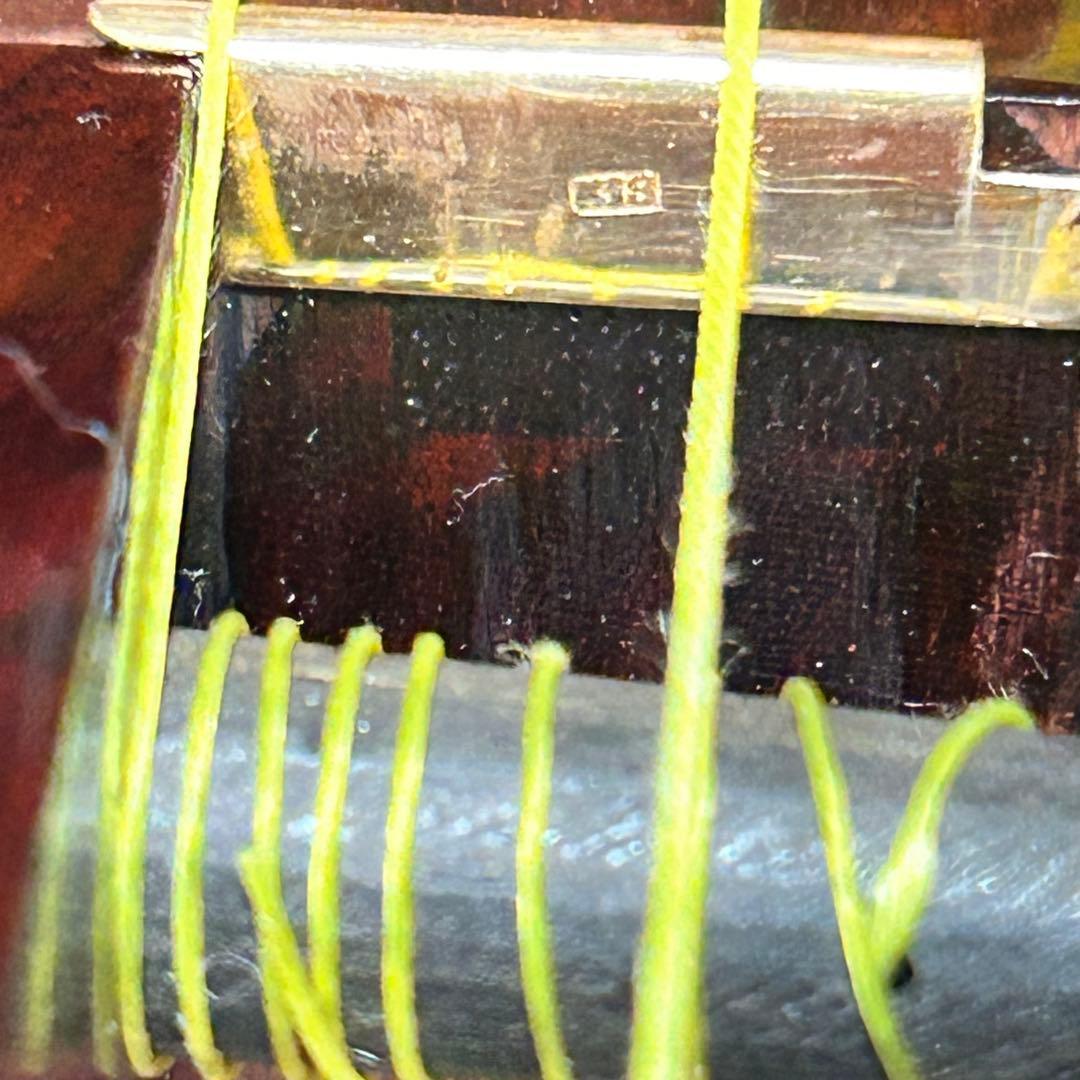 【希少】長唄三味線　中棹　紅木　金細　綾杉胴　K18刻印あり　トチあり　二本溝