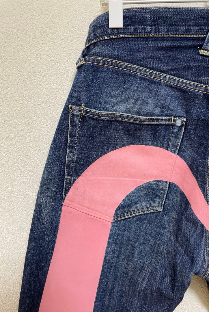 EVISU No.2 Lot.2001 W32×L32 ピンク大黒　ビッグカモメ