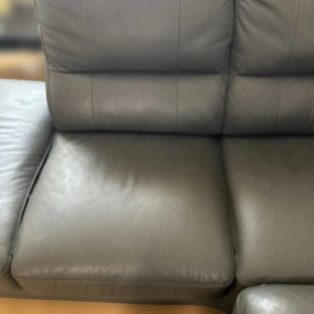 【送料込み】ニトリグレー 合成皮革 コーナーソファ1/2