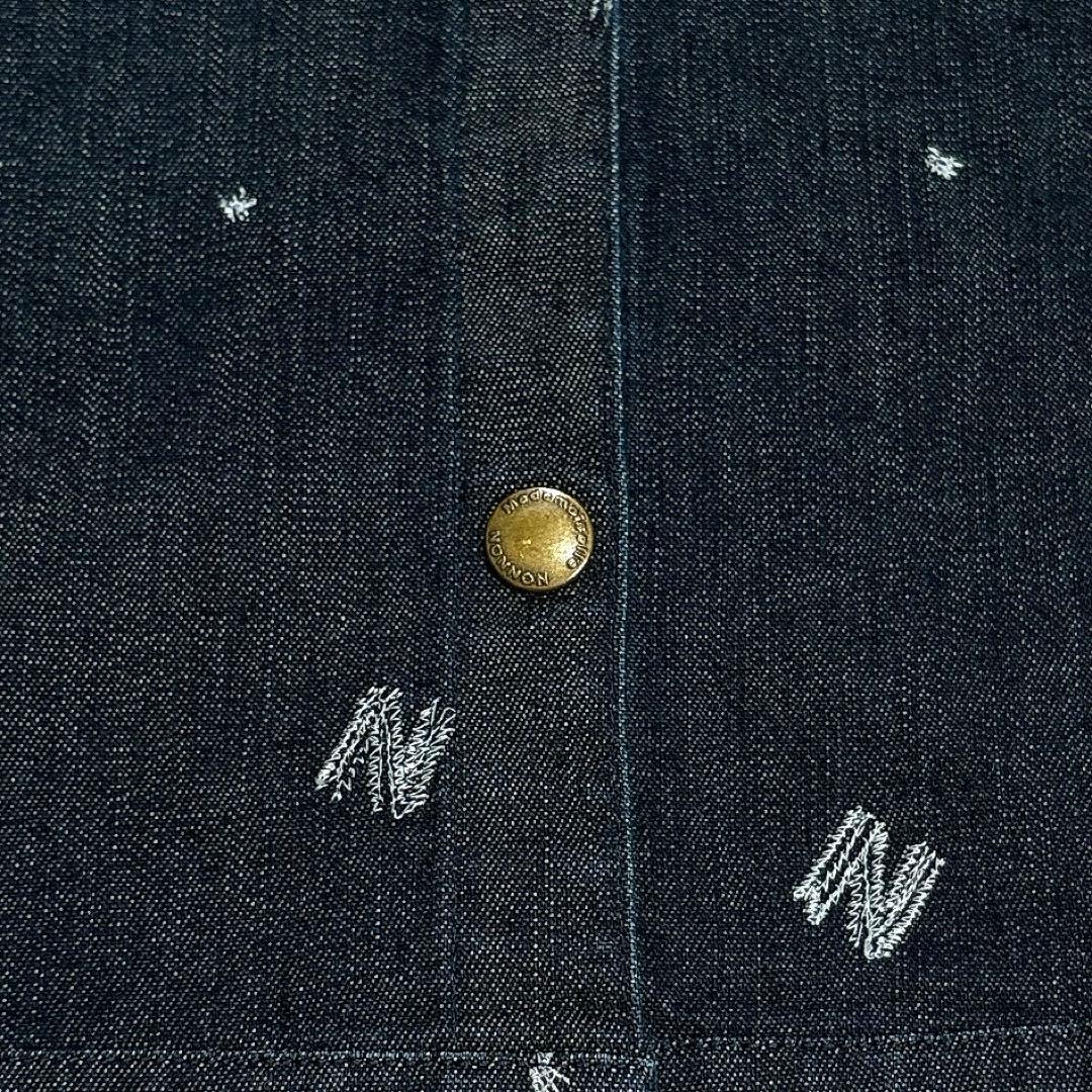 ✨タグ付き✨マドモアゼルノンノン　デニム　ジャケット　ロゴ刺繍　総柄　ロゴボタン
