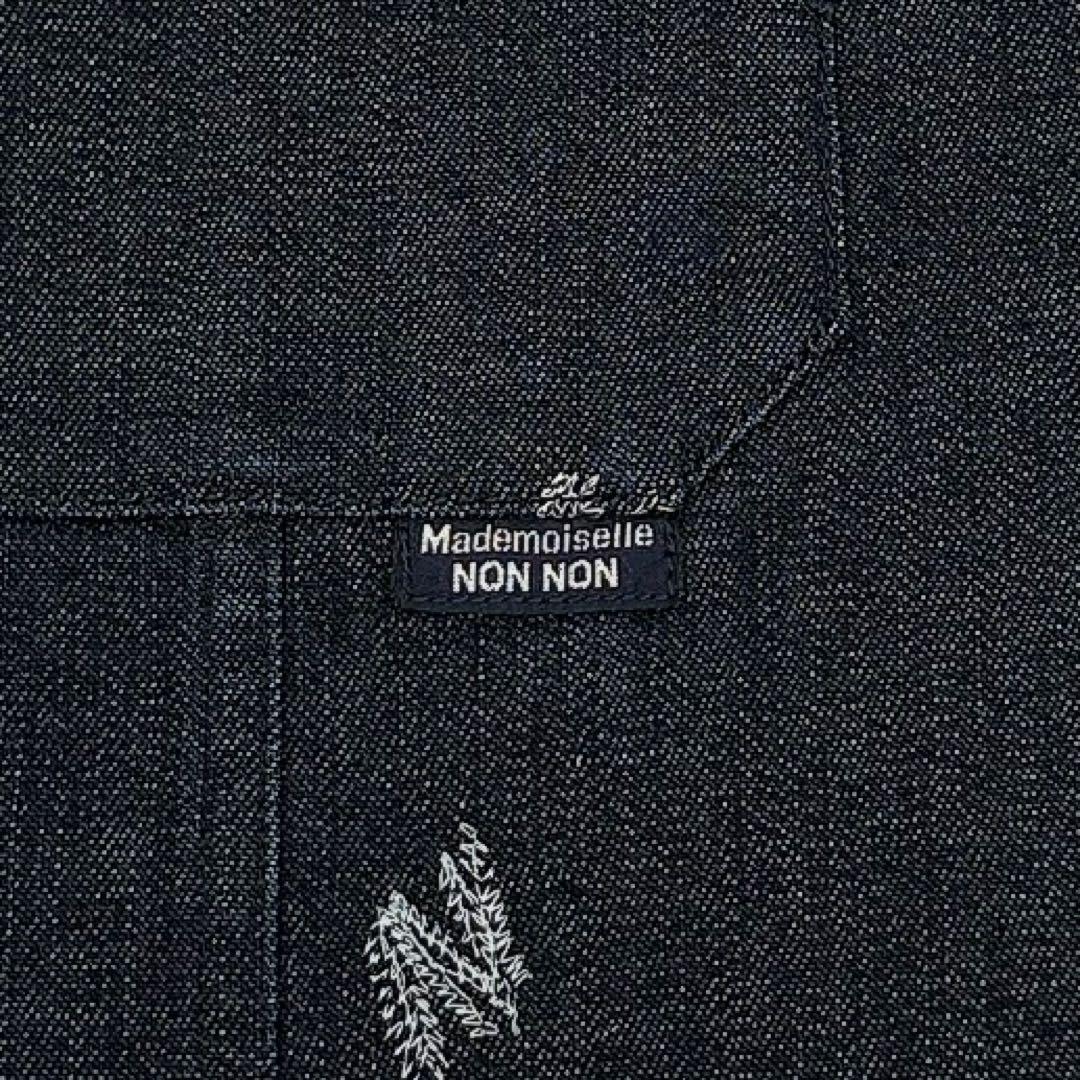 ✨タグ付き✨マドモアゼルノンノン　デニム　ジャケット　ロゴ刺繍　総柄　ロゴボタン