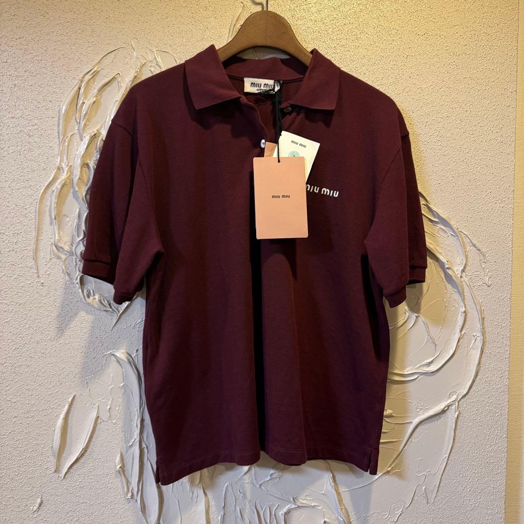エルミ様　miu miu ミュウミュウ　ポロシャツ　Sサイズ　ボルドー