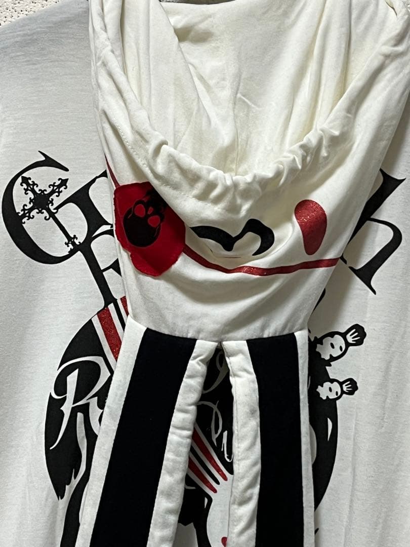 激レア　汎用ウサギ×ゴーストオブハーレム　ロングパーカー　/F　白　ストレッチ