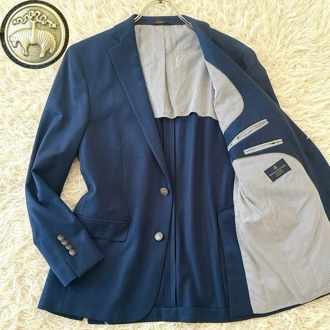 未使用級 Lサイズ 近年 ブルックスブラザーズ 紺ブレ 銀ボタン ジャケット 羊