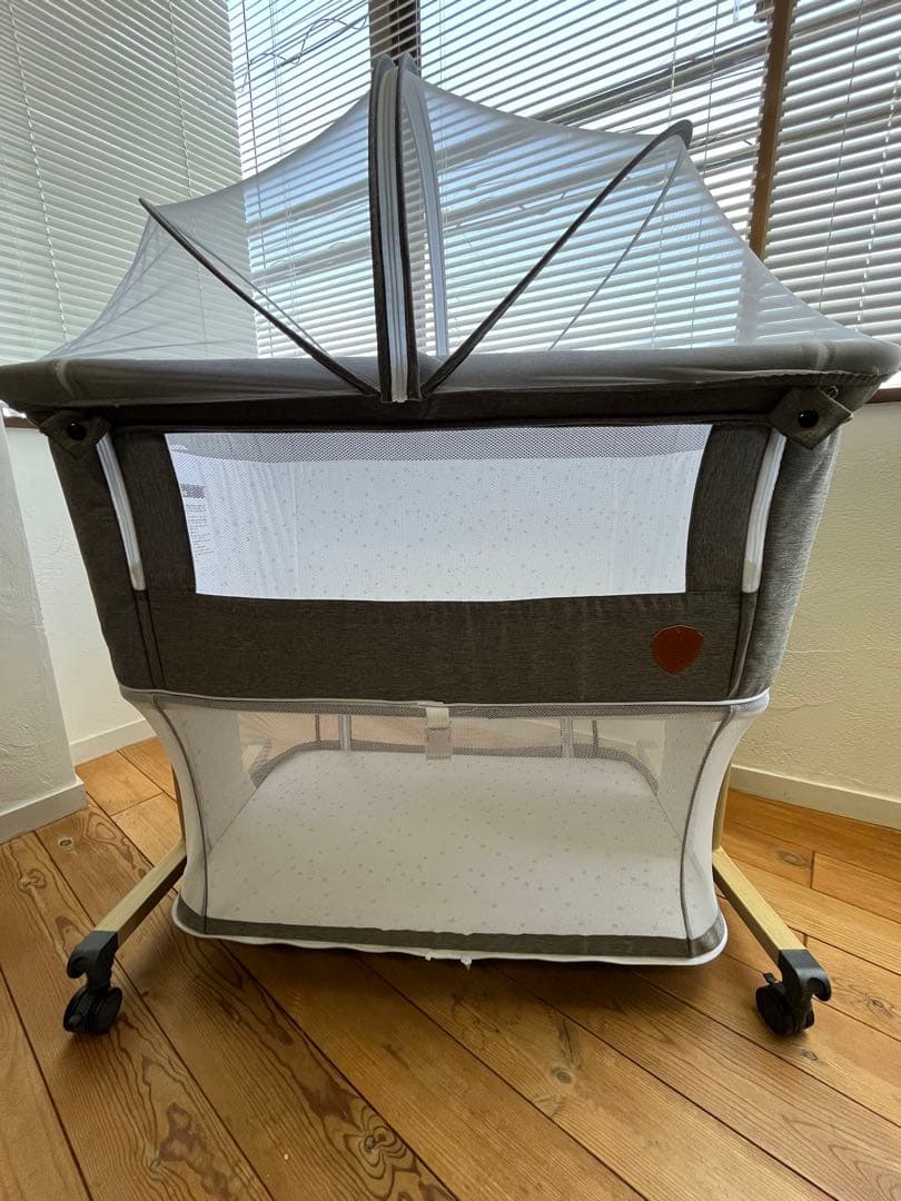 HZDMJ ベビーベッド　添い寝　折りたたみ　ベビーサークル　ゆりかご　説明書付