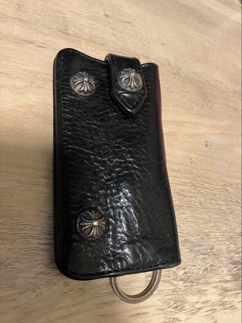 ★mm_406★クロムハーツ レザーキーケース クロスボタン 黒