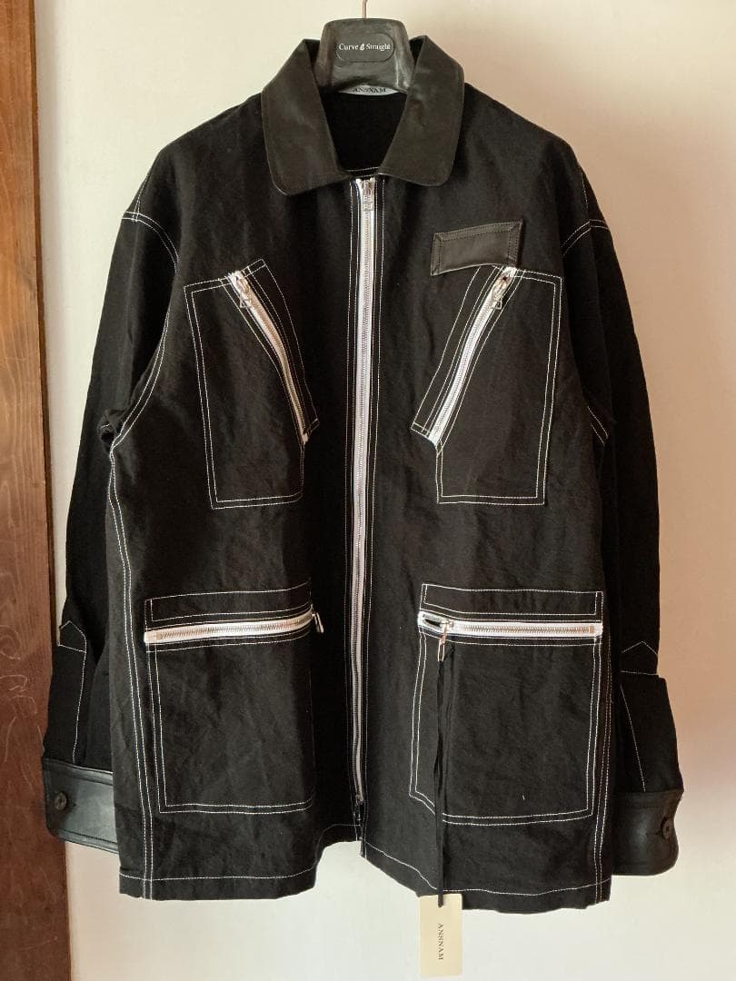 25AW ANSNAM レザー切り替えジャケット アンスナム