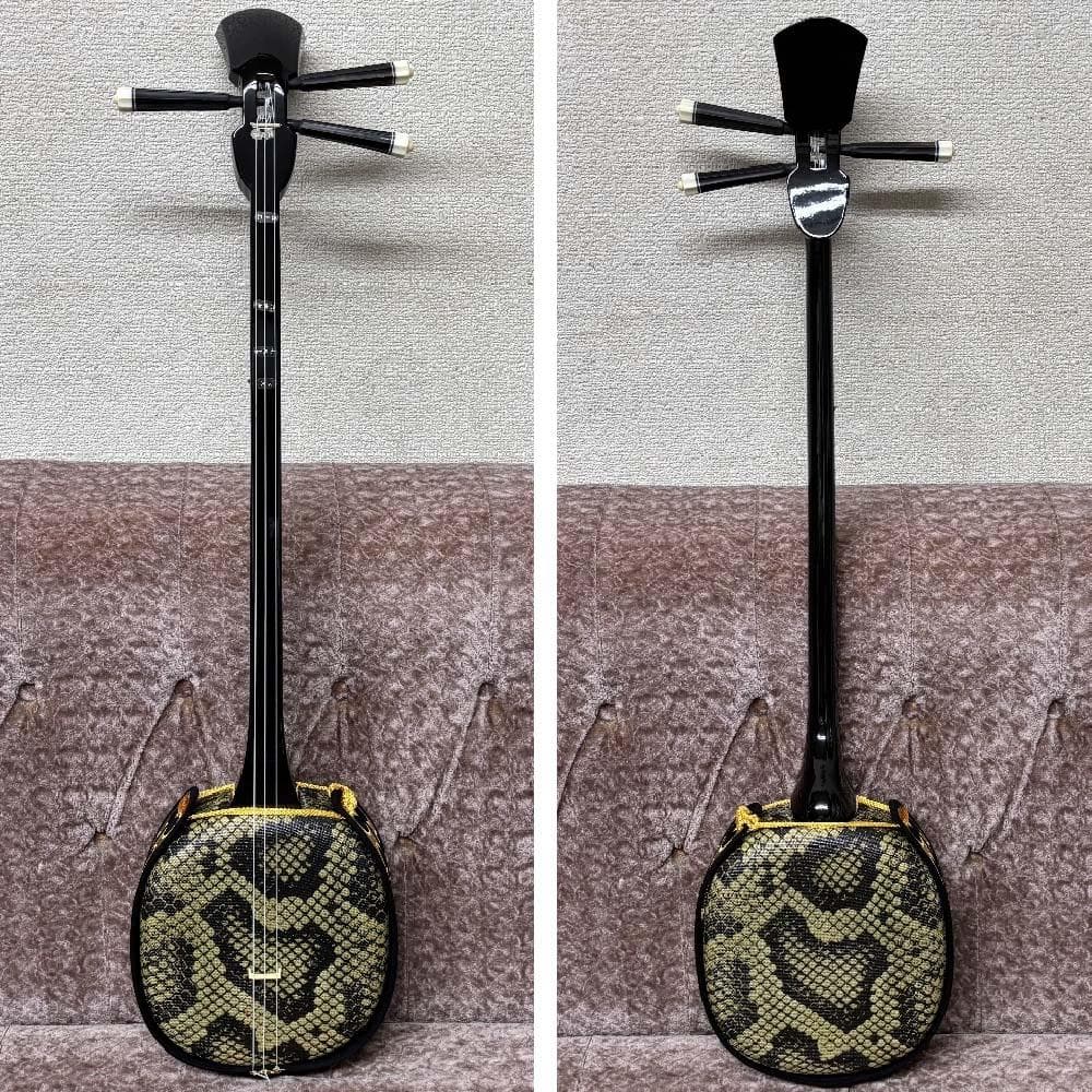 美品 沖縄 三線 初心者向け 人工皮革 ケース付