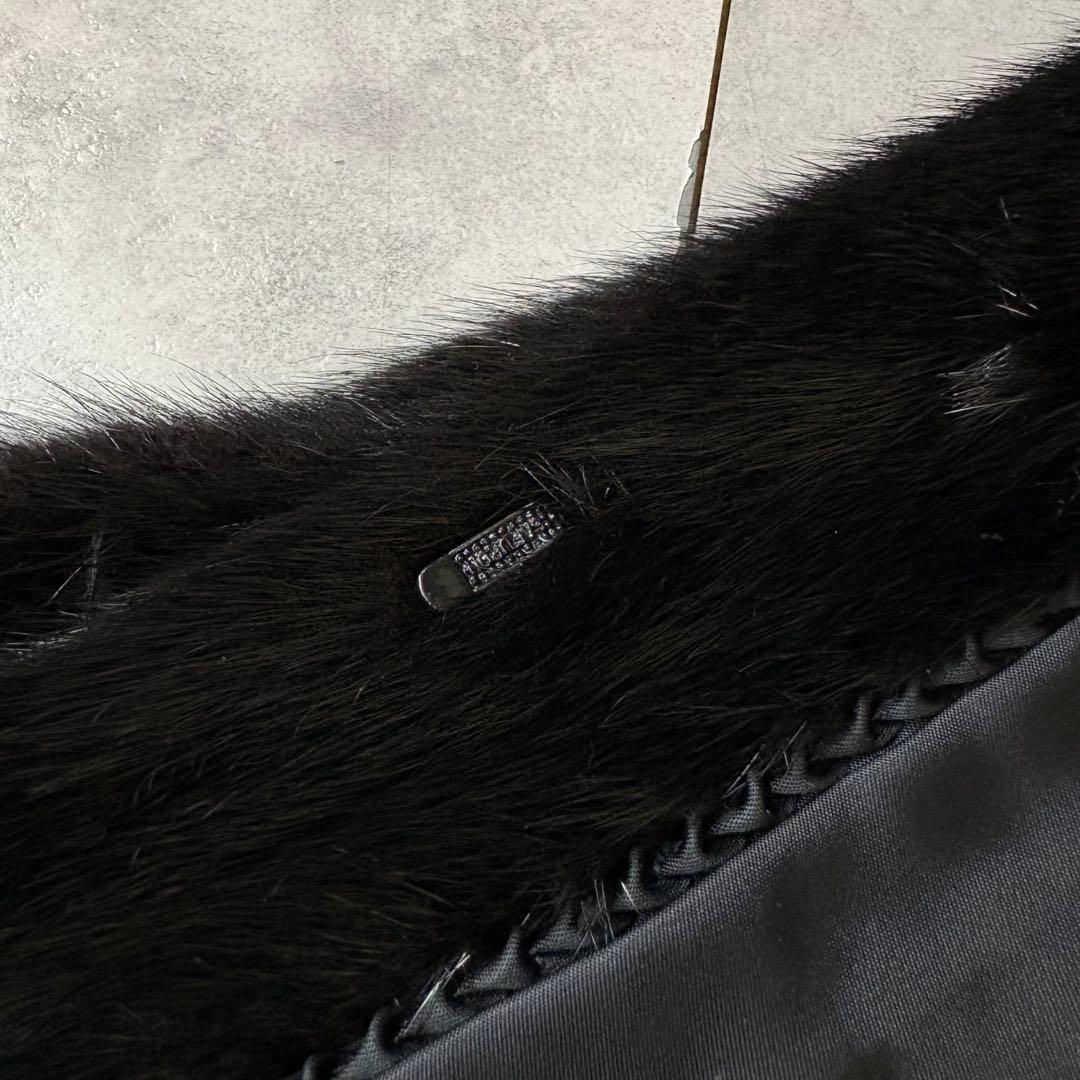 【極美品❣️】毛皮　総丈114 高級ミンク 銀SAGA ミンクコート ブラック