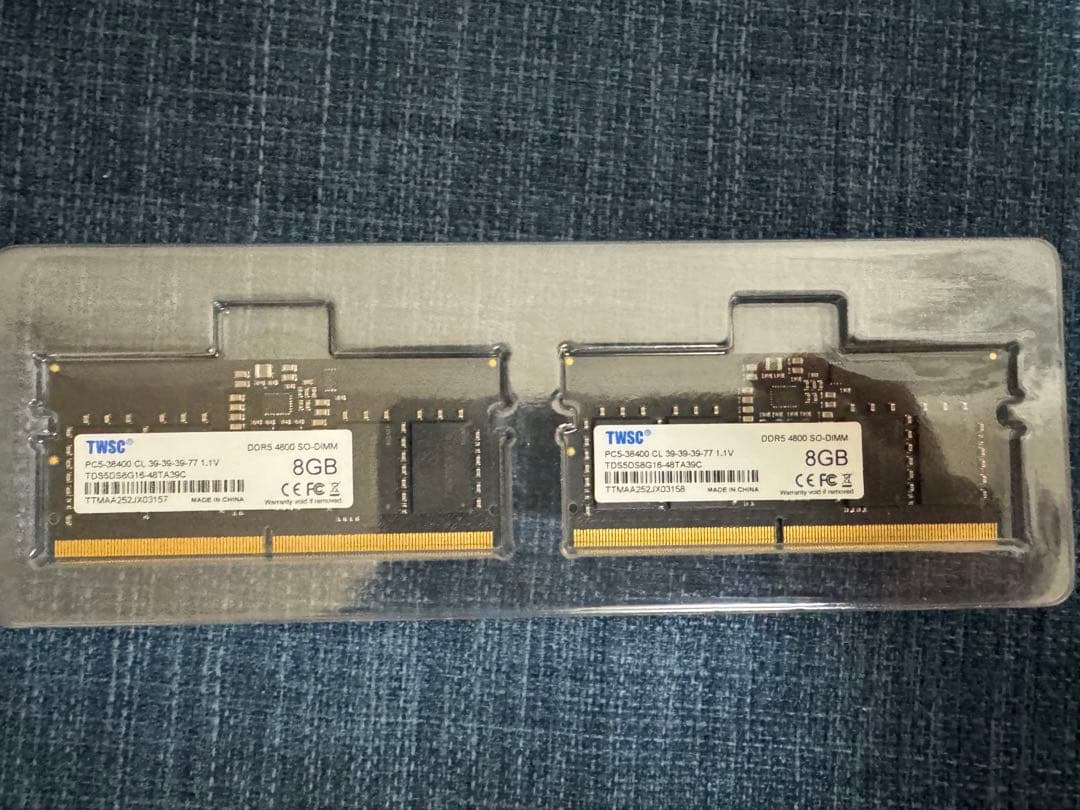 TWSC DDR5 16GB 8GBメモリ 2枚セット4800