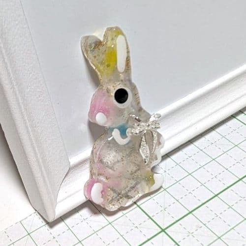 ひまうい様　1.5 ウサギ　レジンヘアゴム　振り向き　ふんわりモコモコ　リボン