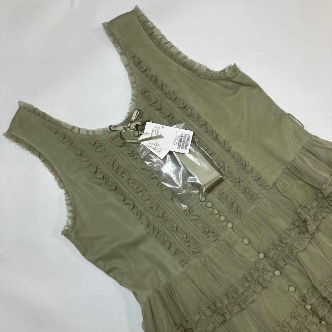 【新品未使用】ピンクハウス 鶯色 豪華チュール段々ワンピース/2024年 夏