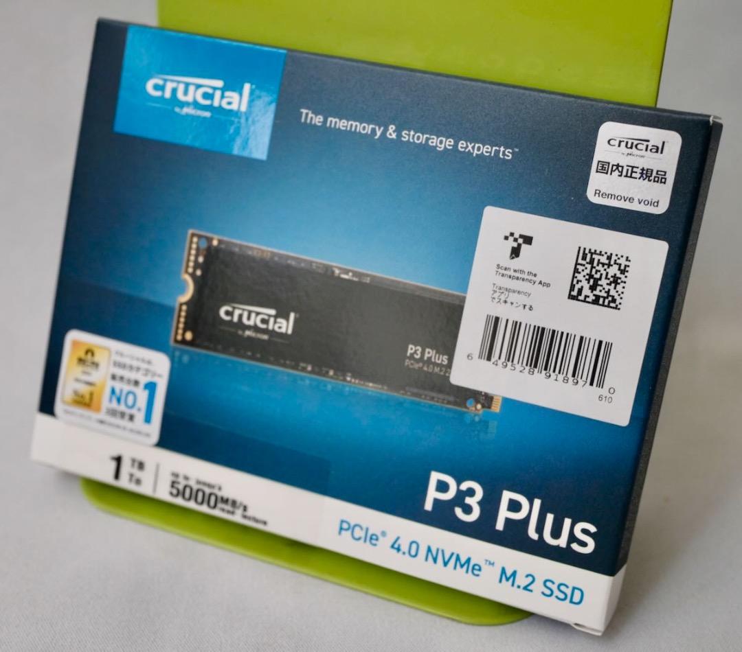Crucial P3 Plus 1TB PCle M.2 SSD 新品未開封