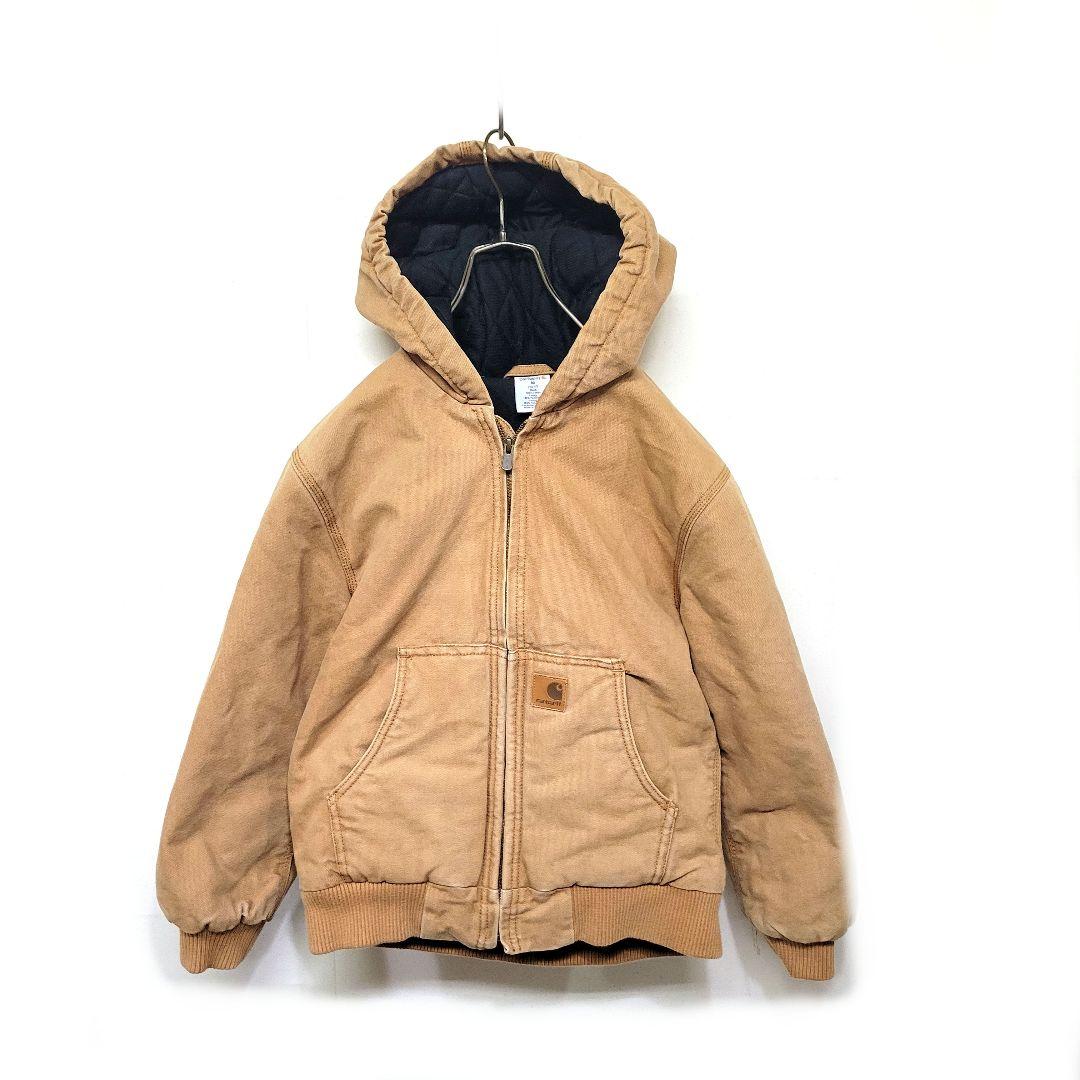 希少 Carhartt アクティブジャケット ダックパーカー kids キャメル