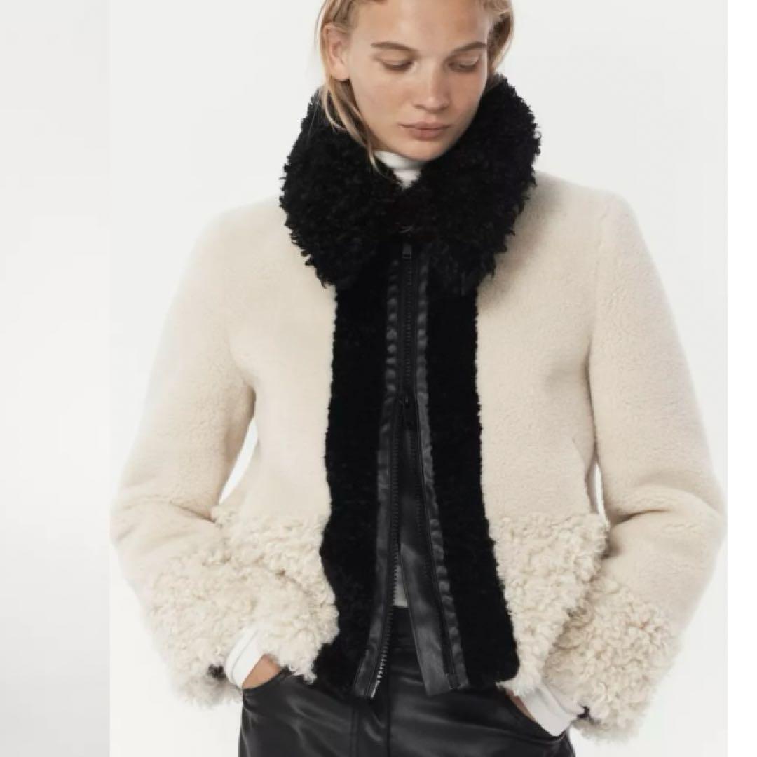 新品未使用✨パッチワークファージャケット　M 今季ZARA