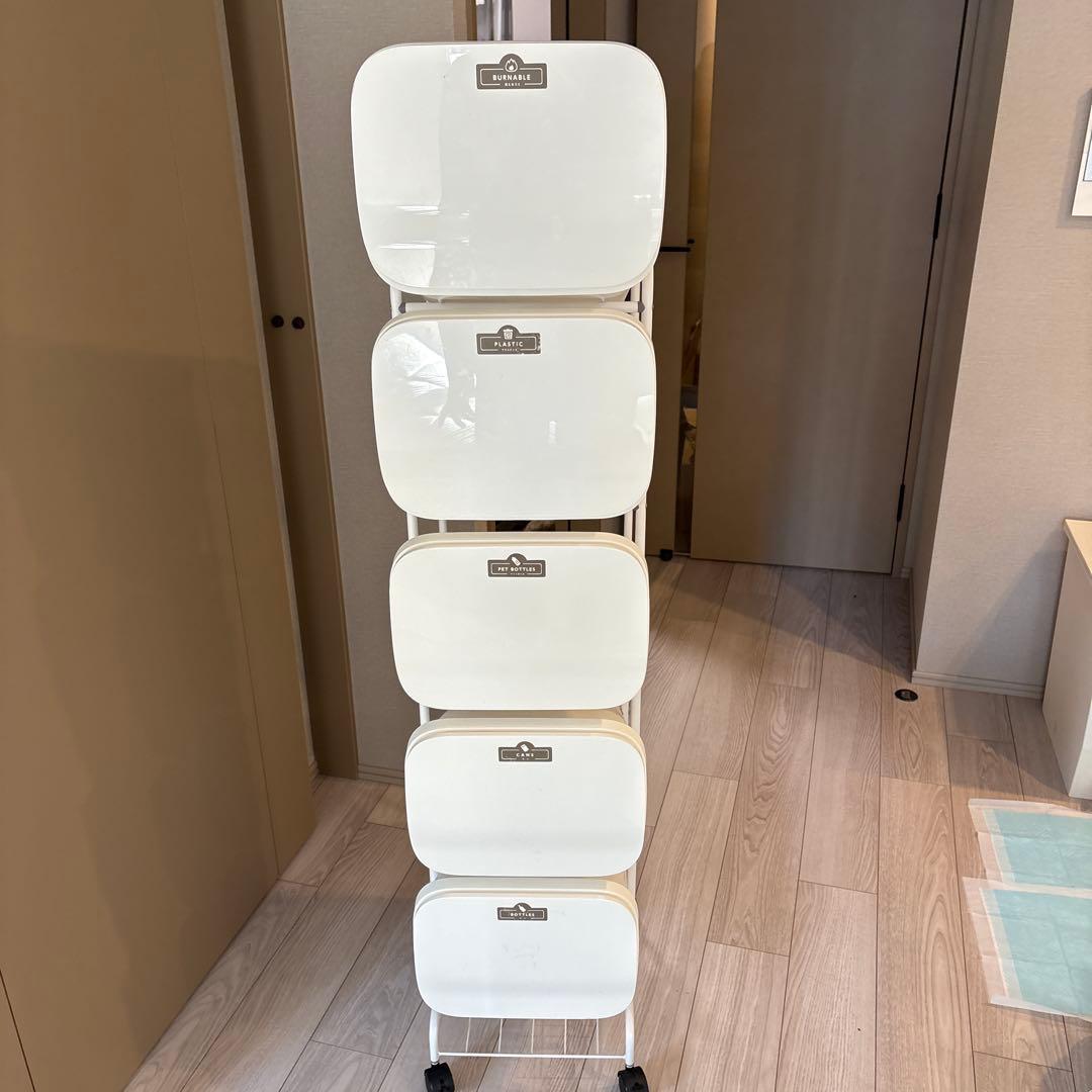 分別ゴミ箱 RISU smooth スタンドダストボックス　キャスター付　5段