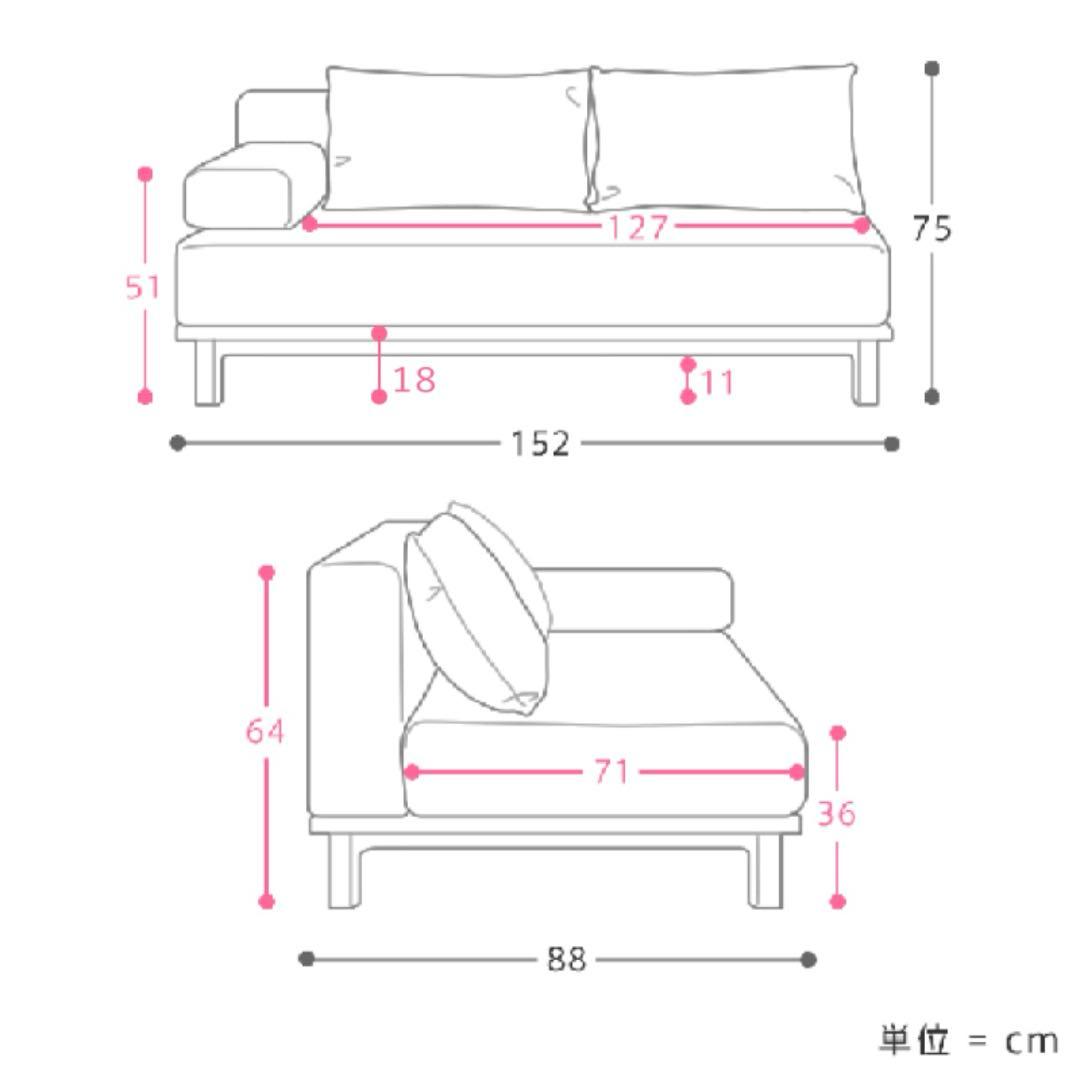 sieve ソファrect unit sofa ワイドタイプ　グレー