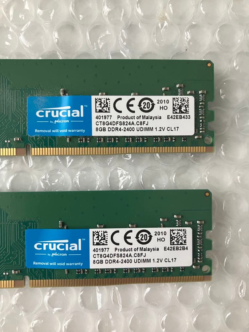 n*a様 crucial 16GB 8GB2枚 DDR4-2400 メモリ