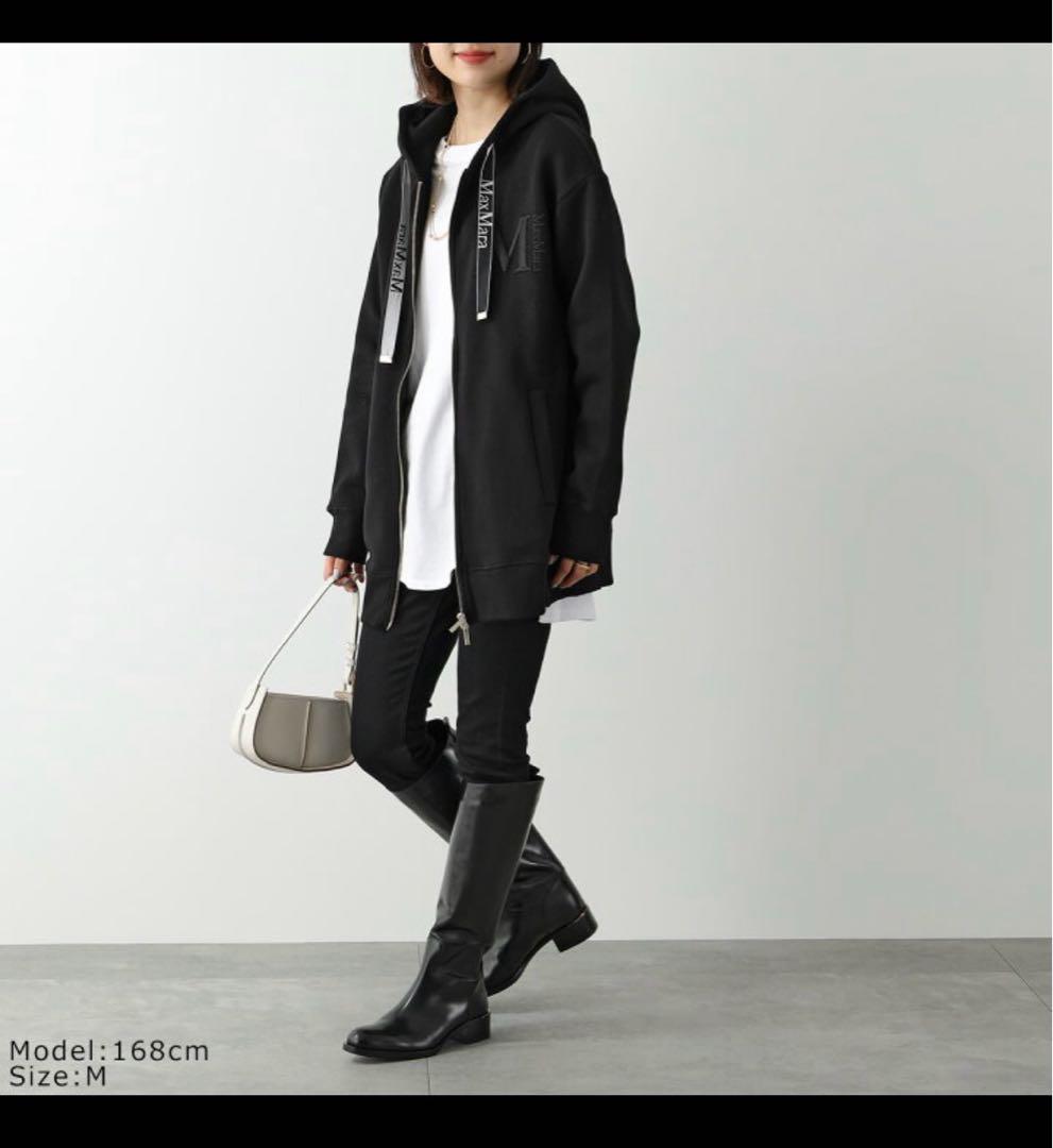 【美品】MaxMara ロング丈ジップパーカー スウェット ワンピース