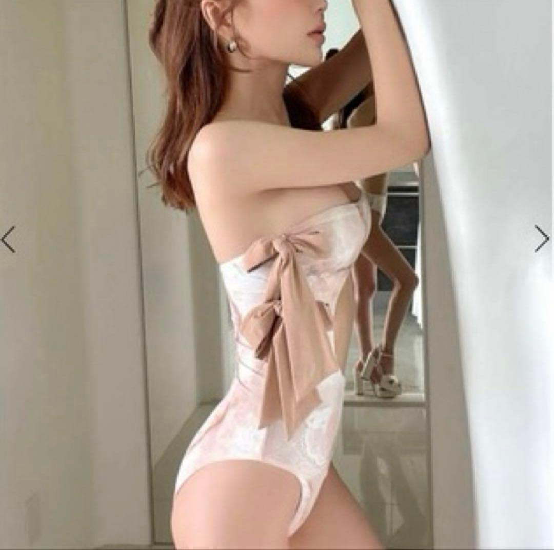 eimyistoire マーブルバイカラーサイドリボンワンピース　水着