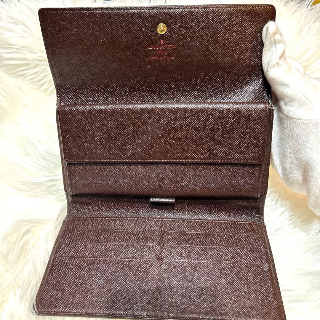 【Yページ】ルイヴィトン ダミエ エベヌ 長財布 ポルトフォイユ サラ