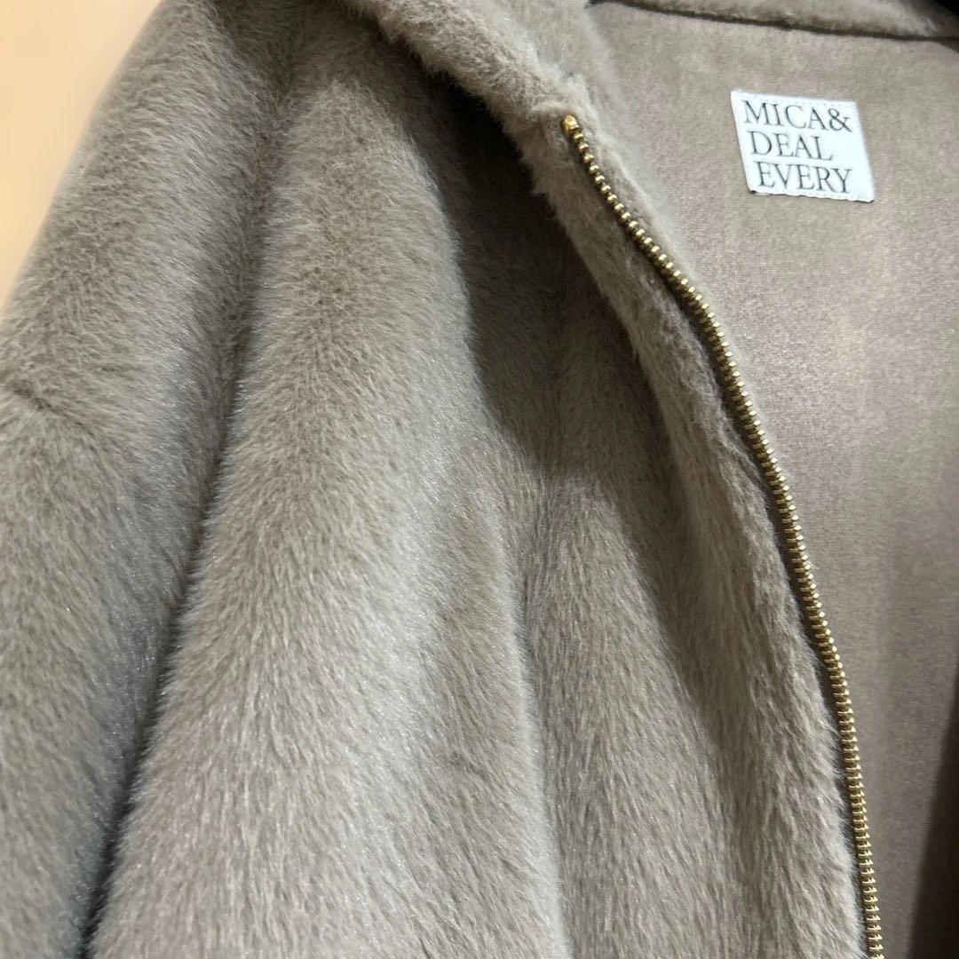 マイカアンドディール フーデッドファーコート ロングコート24AW