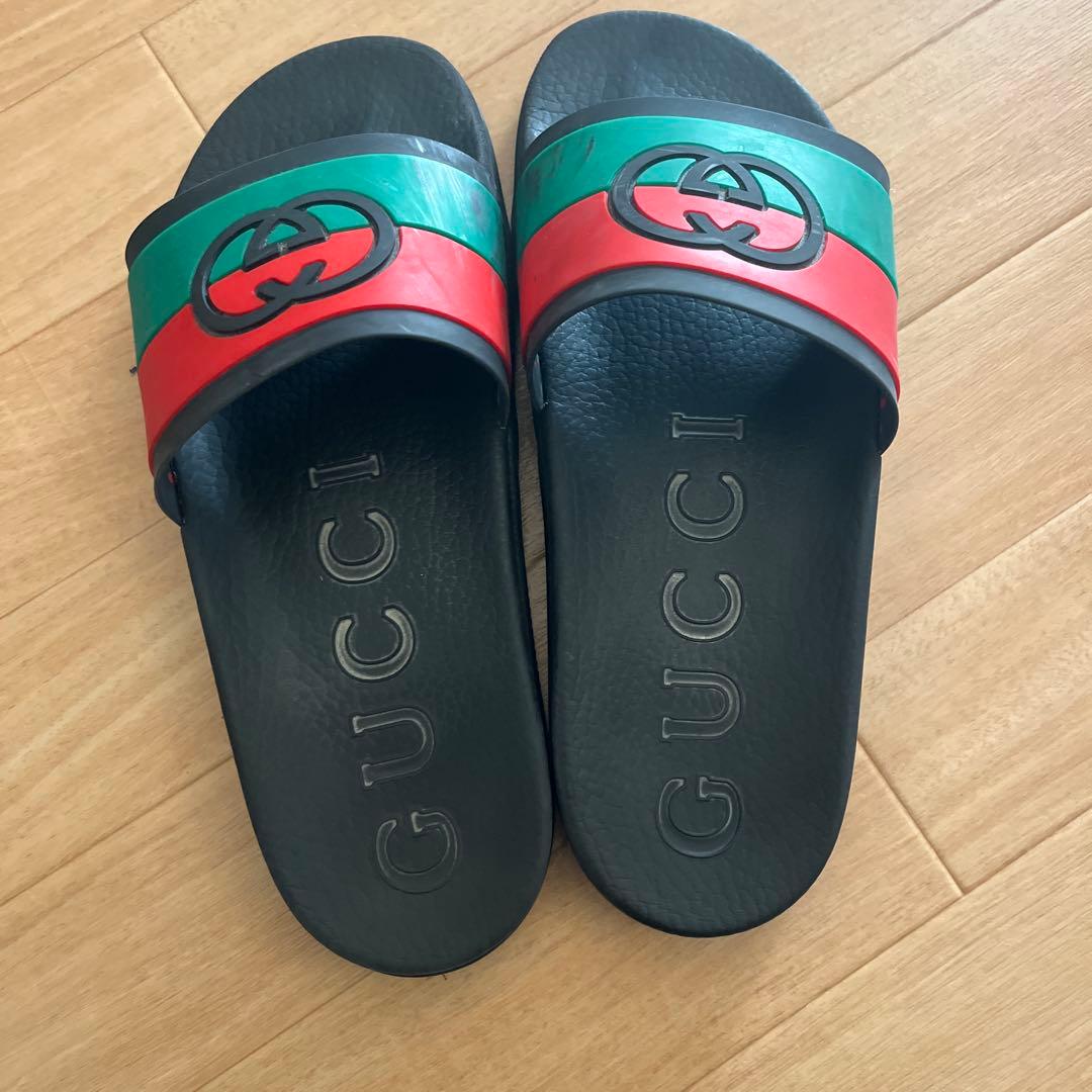 【美品】グッチGUCCI★赤緑 スライドサンダル
